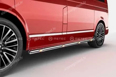 METEC ROUND SIDE PROTECTION BARS WITH ADDITIONAL LED BODY LIGHTS (L2 WHEELBASE) VOLKSWAGEN T6, VOLKSWAGEN T6.1