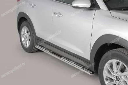 MISUTONIDA OVAL SIDE BARS WITH INTEGRATED PLASTIC FOOTSTEPS HYUNDAI Tucson